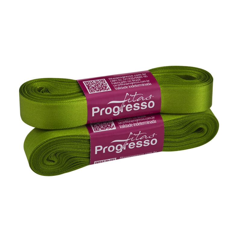 Fita Progresso Cetim CF003 15mm 677 Verde Folha