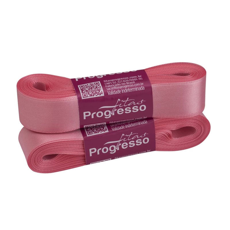 Fita Progresso Cetim CF005 22mm 009 Rosa Pétala