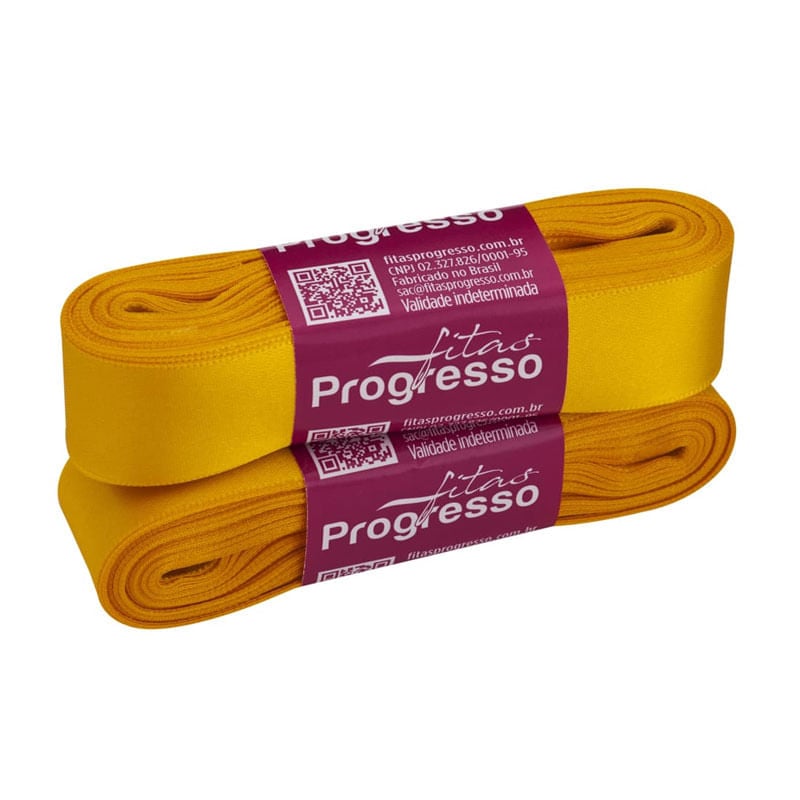 Fita Progresso Cetim CF005 22mm 038 Amarelo Ouro