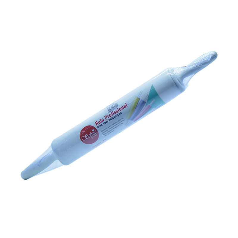 Rolo para Massa Profissional Solrac com Articulação Branco 25cmX6cm