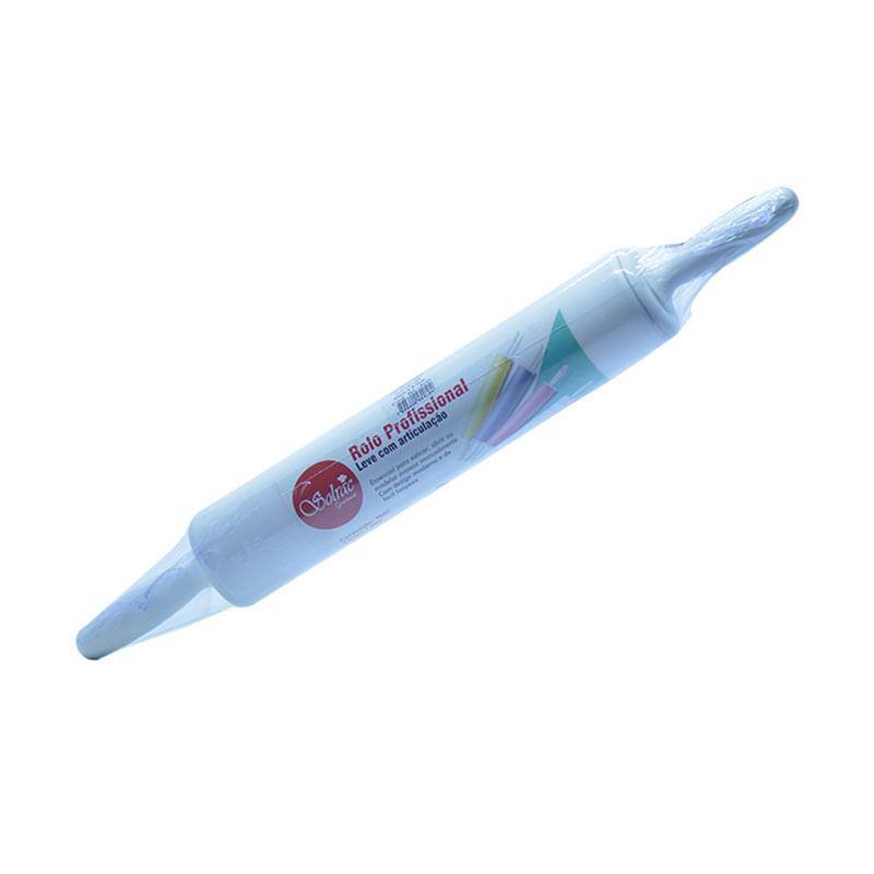 Rolo para Massa Profissional Solrac com Articulação Branco 30cmX6cm