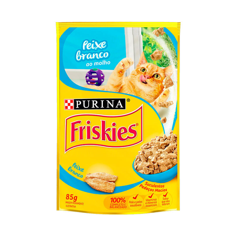Ração Friskies Mix Peixe Branco ao Molho 85G