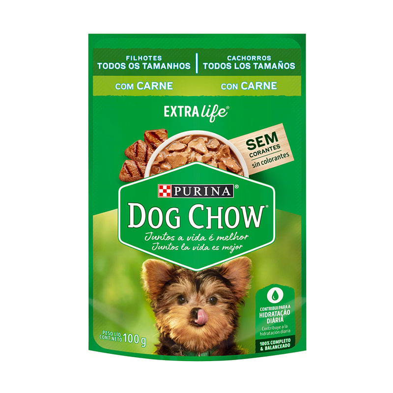 Ração Dog Chow Filhotes Todos os Tamanhos Carne 100g