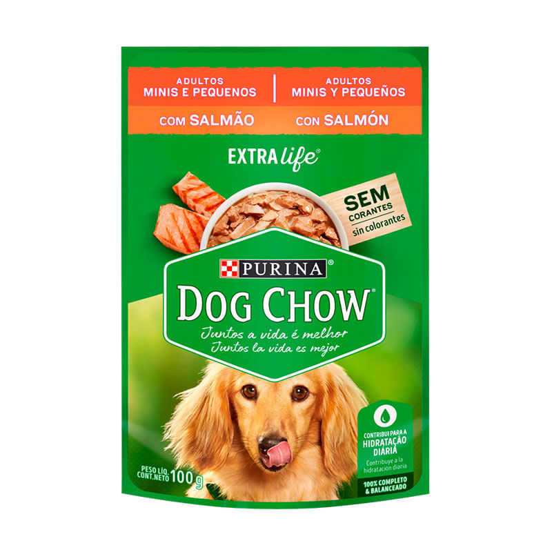 Ração Dog Chow Adulto Mini Pequeno Salmão 100g