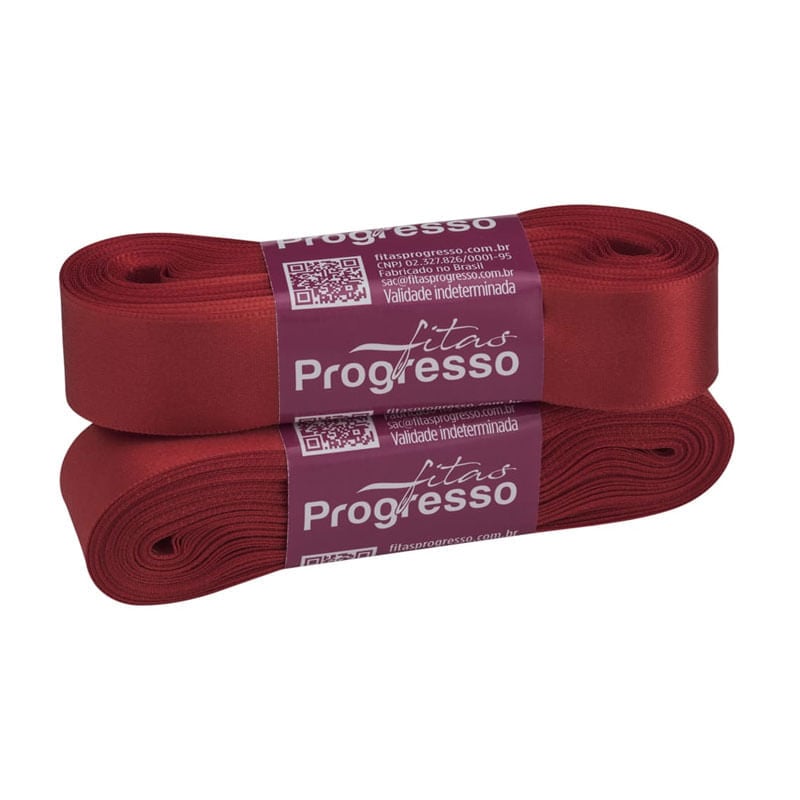 Fita Progresso Cetim CF005 22mm 1354 Vermelho Tomate