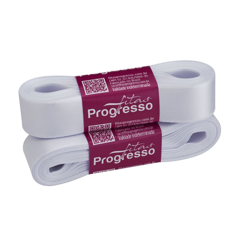 Fita Progresso Cetim CF005 22mm 201 Branco