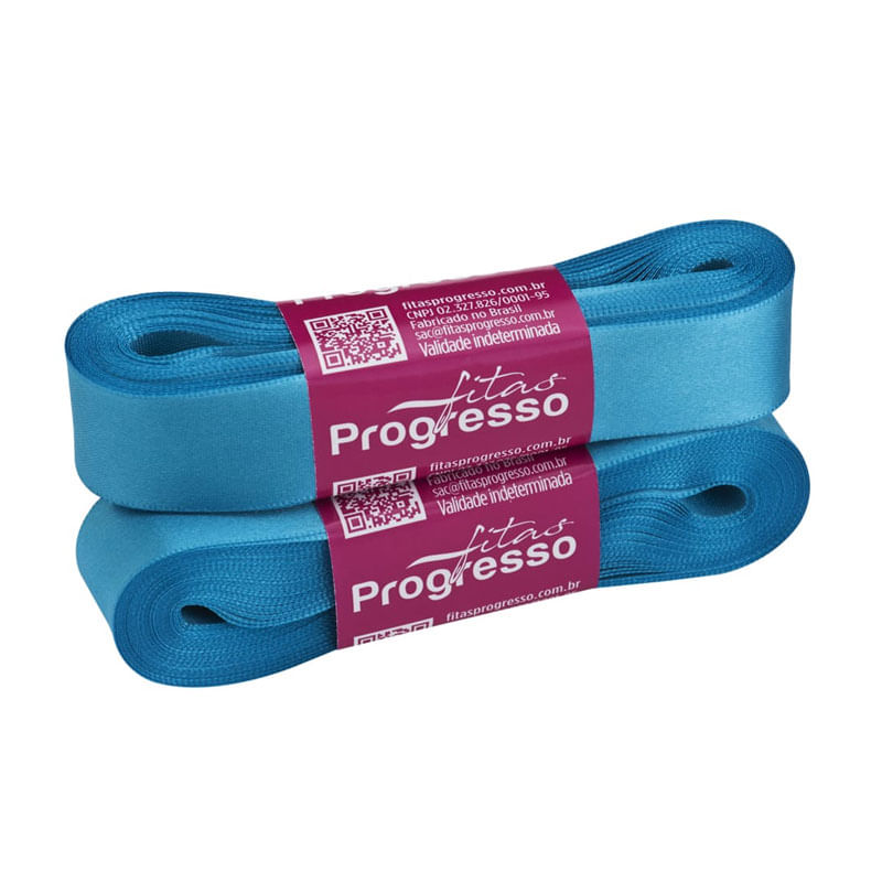 Fita Progresso Cetim CF005 22mm 213 Azul Turqueza