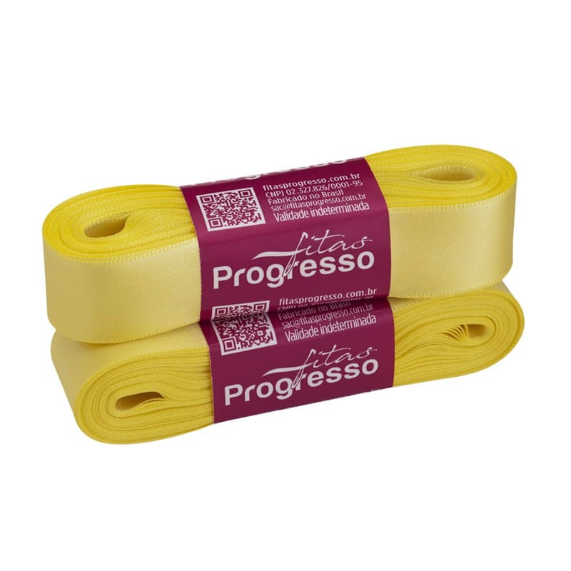 Fita Progresso Cetim CF005 22mm 242 Amarelo Canário