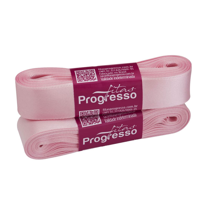 Fita Progresso Cetim CF005 22mm 310 Rosa Bebê