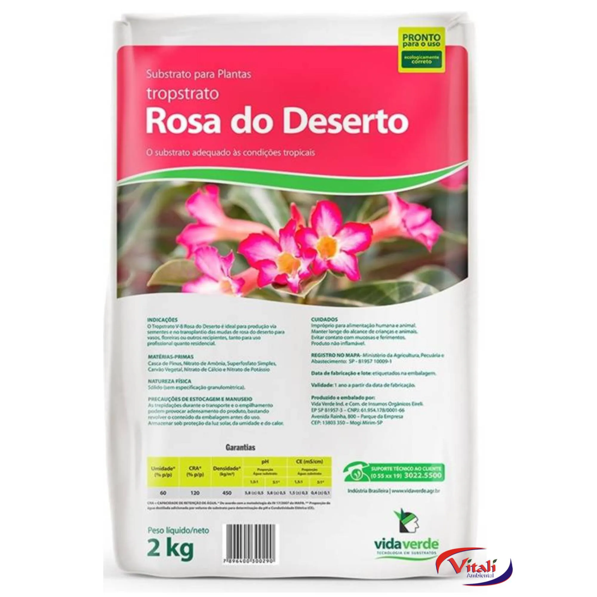 Substrato Tropstrato Rosa do Deserto 2kg