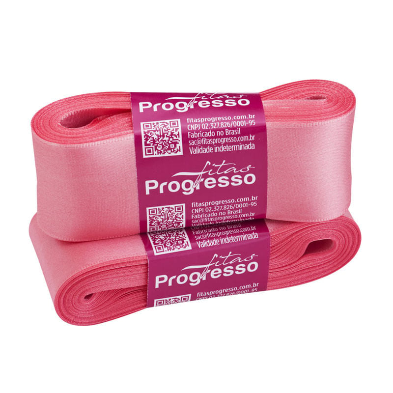 Fita Progresso Cetim CF009 38mm 009 Rosa Pétala