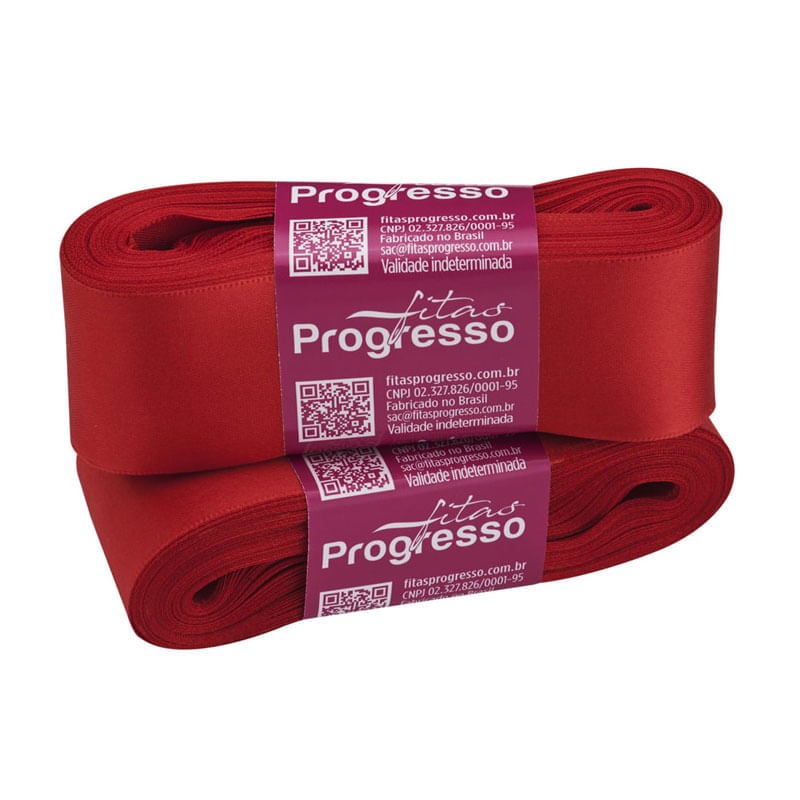 Fita Progresso Cetim CF009 38mm 1354 Vermelho Tomate