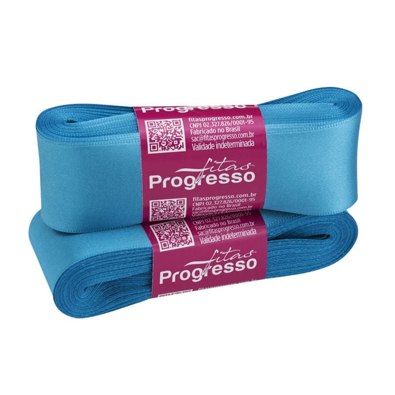Fita Progresso Cetim CF009 38mm 213 Azul Turqueza
