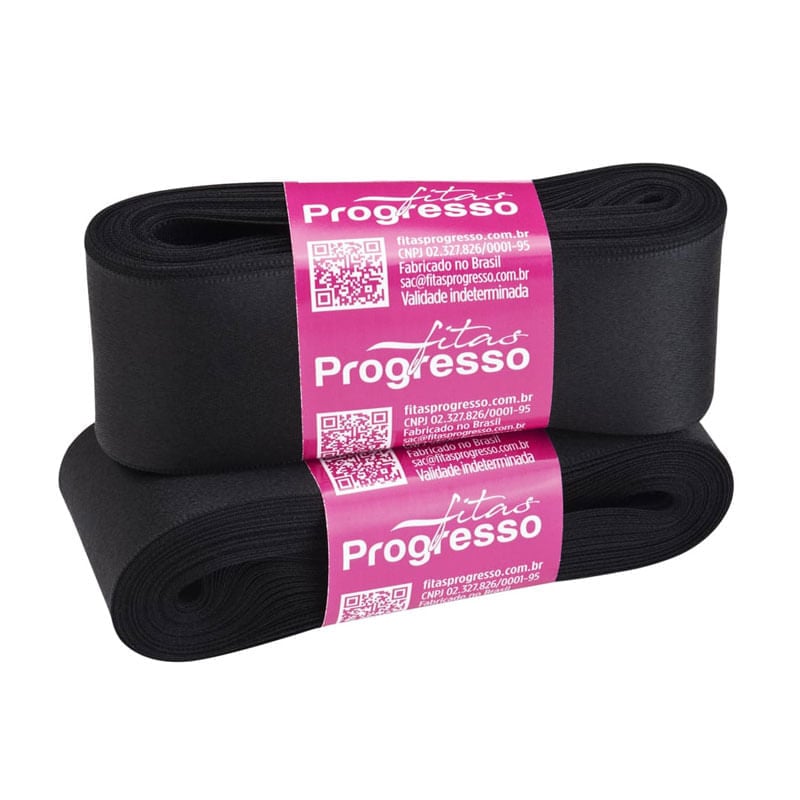 Fita Progresso Cetim CF009 38mm 219 Preto