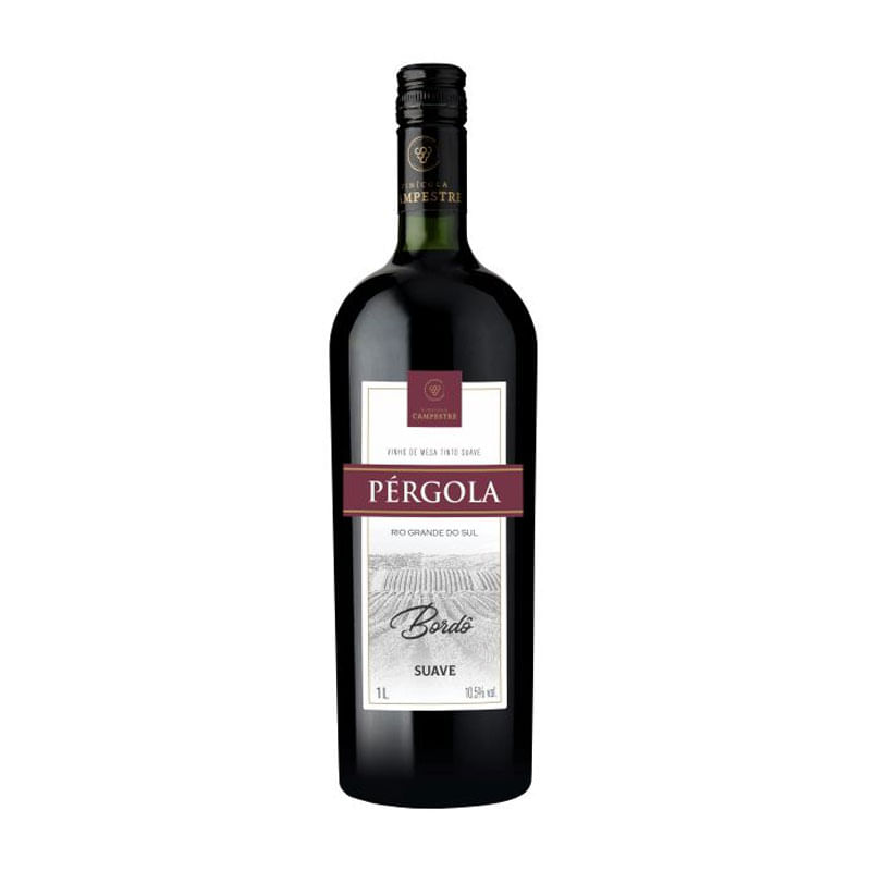 Vinho Branco Pérgola Tinto Suave Bordô 1L