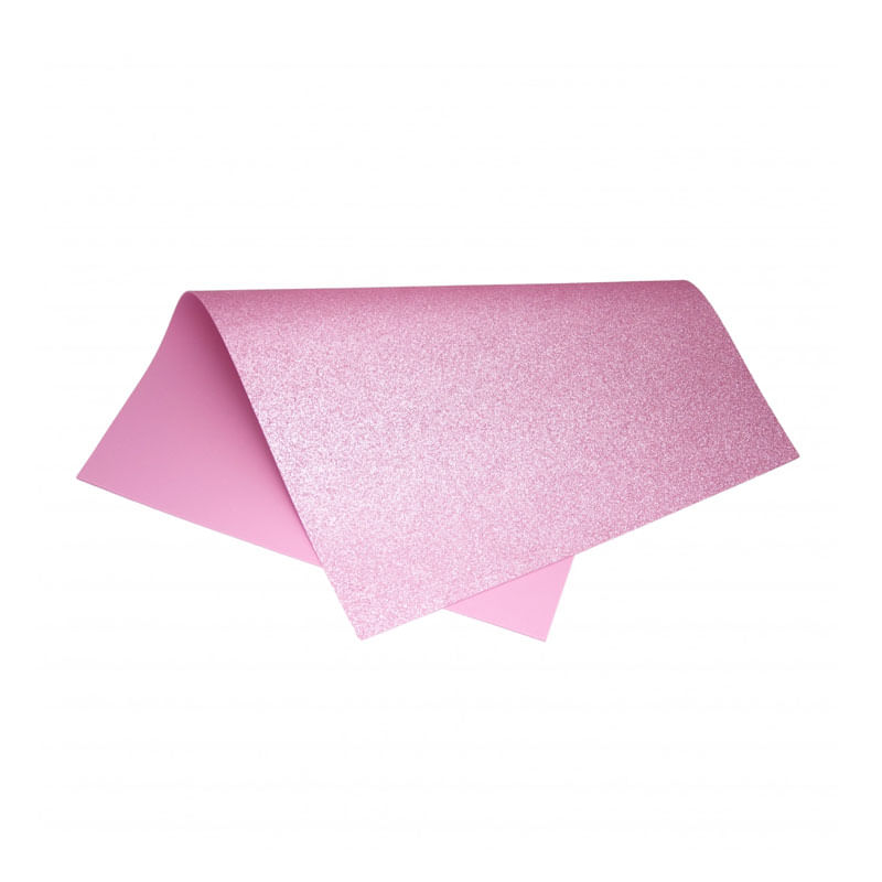 Placa Silver Eva Glitter Rosa Bebê