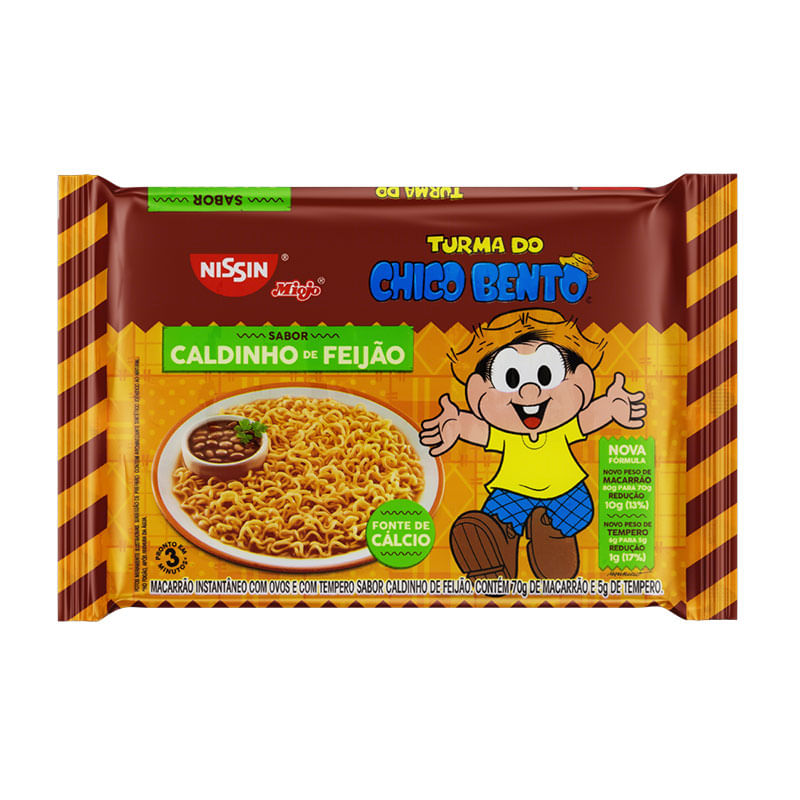 Macarrão Instantâneo Nissin Chico Bento Caldinho de Feijão 75g