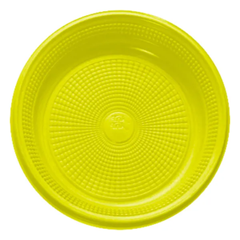 Prato Biodegradável Trik Trik 15cm Amarelo 1X10un