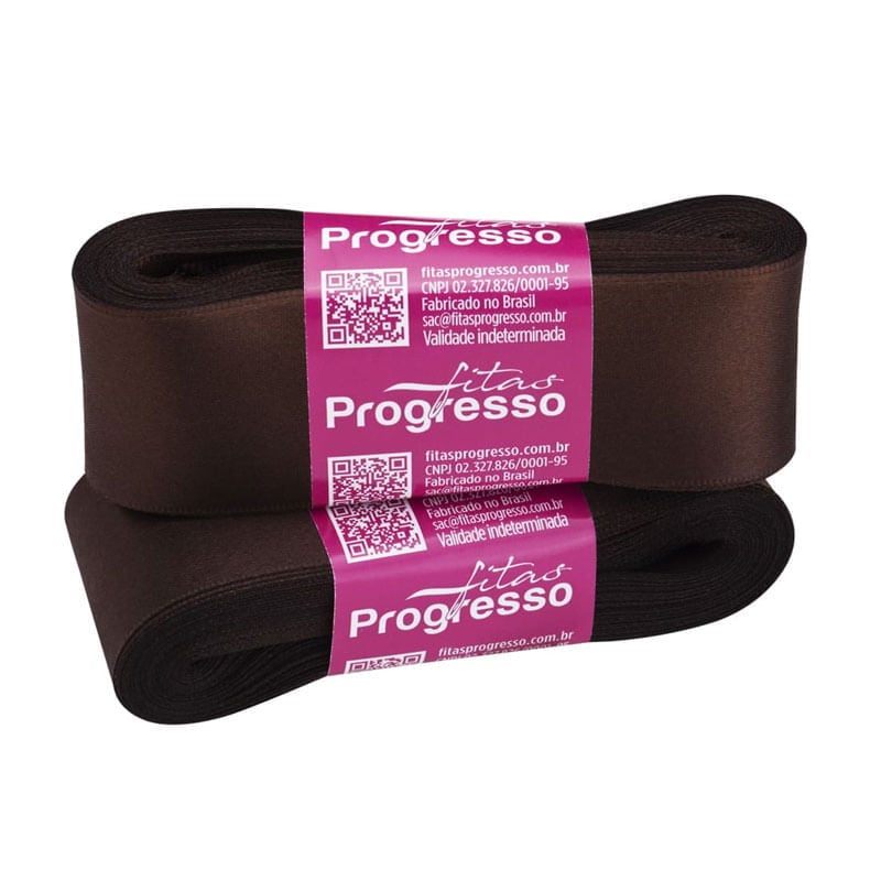Fita Progresso Cetim CF009 38mm 340 Marrom Café