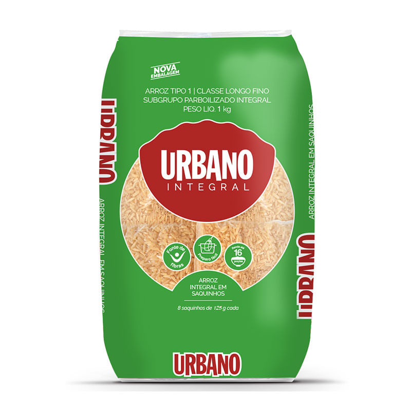 Arroz Urbano Integral Parboilizado Saquinho 1kg