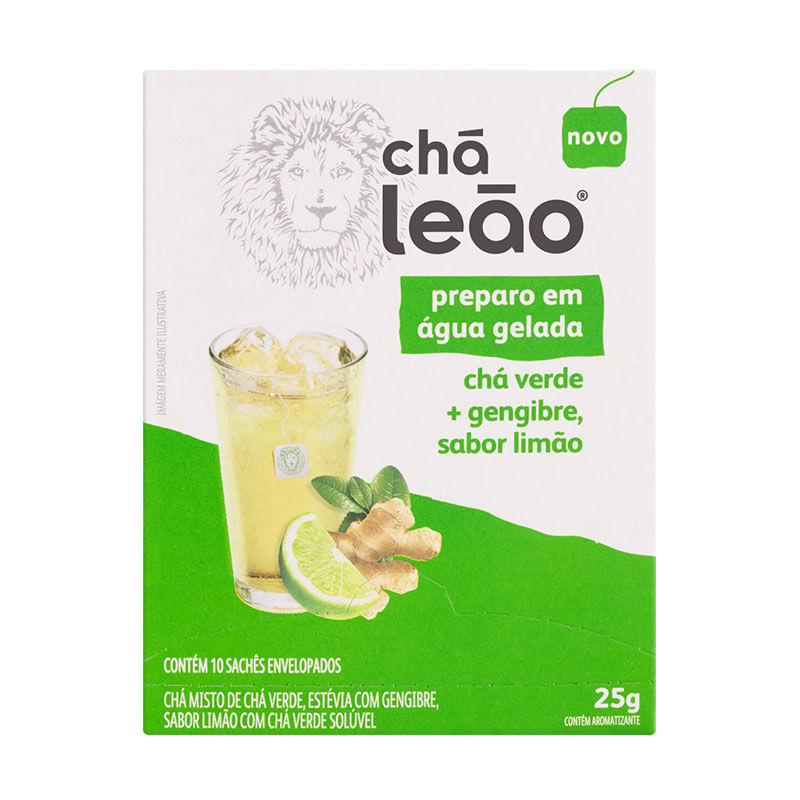 Chá Leão Gelado Verde Gengibre Limão 25g