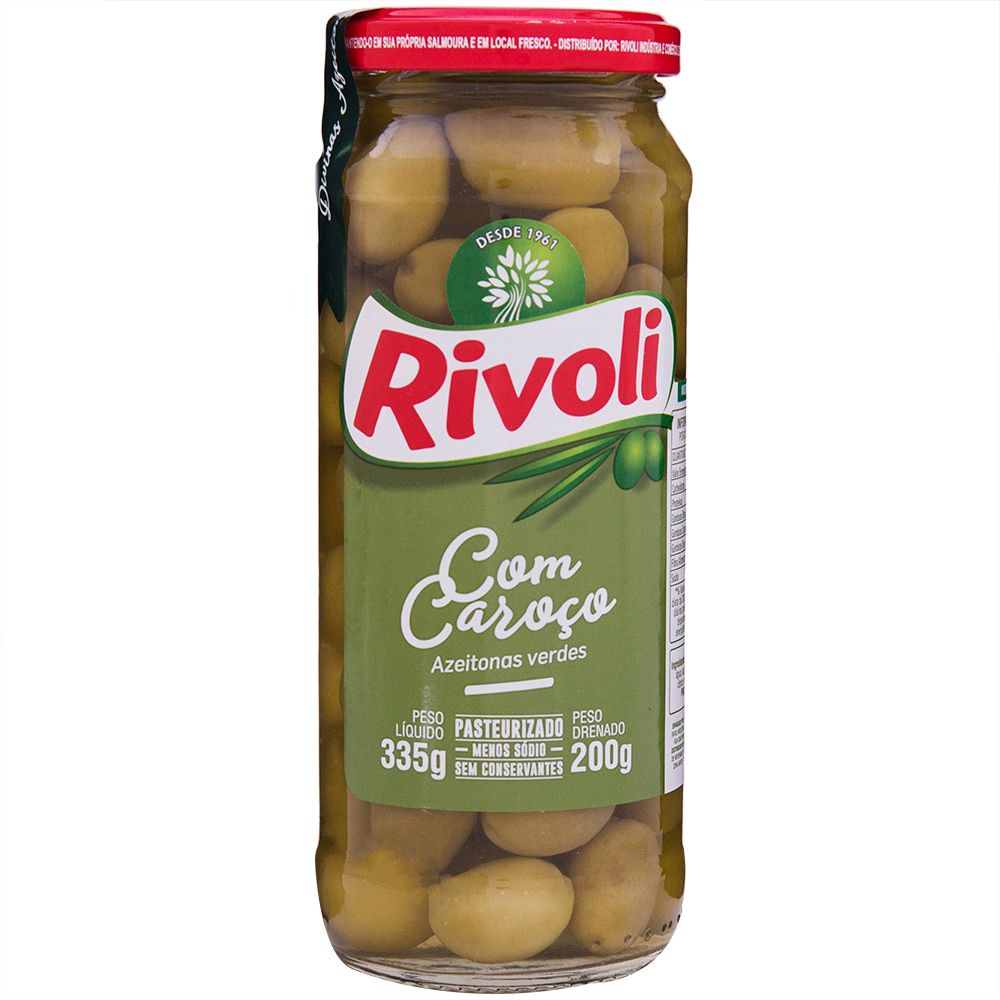 Azeitona Rivole 200g Verde Vidro