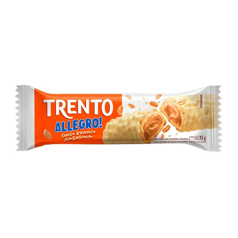 Wafer Trento Allegro Chocolate Branco com Amendoim 35g