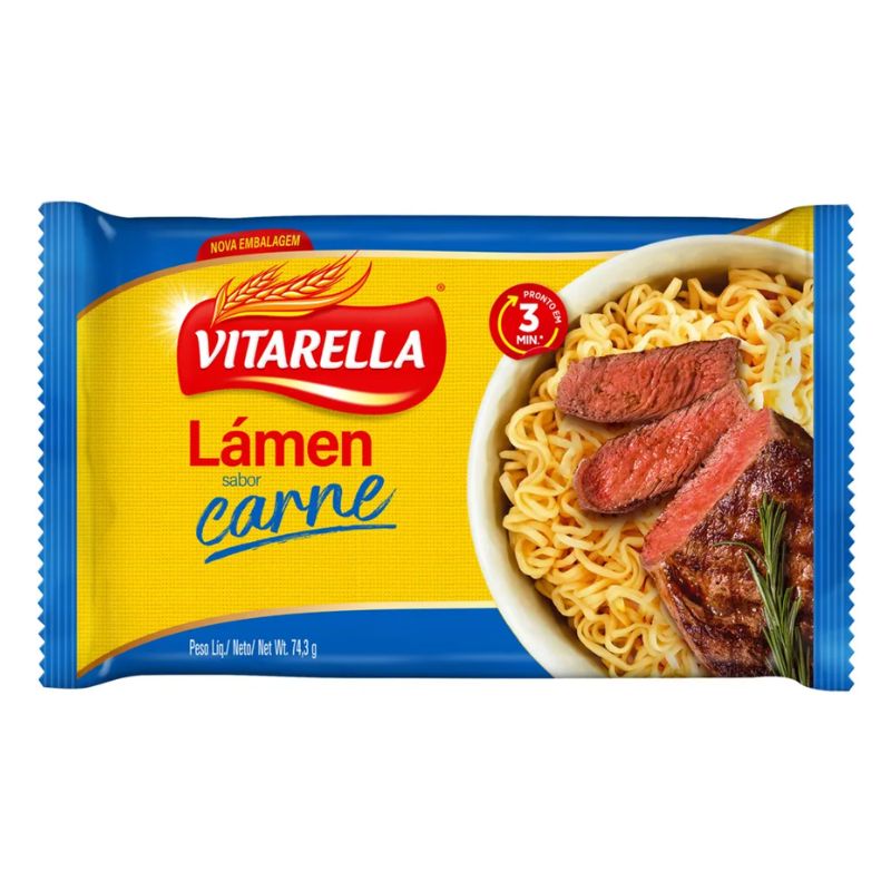 Macarrão Instantâneo Vitarella 74,3g Carne