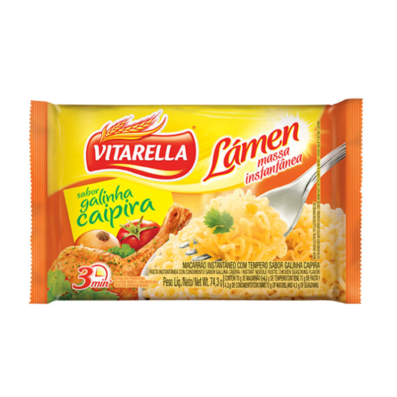 Macarrão Instantâneo Vitarella Galinha Caipira 74,3g 
