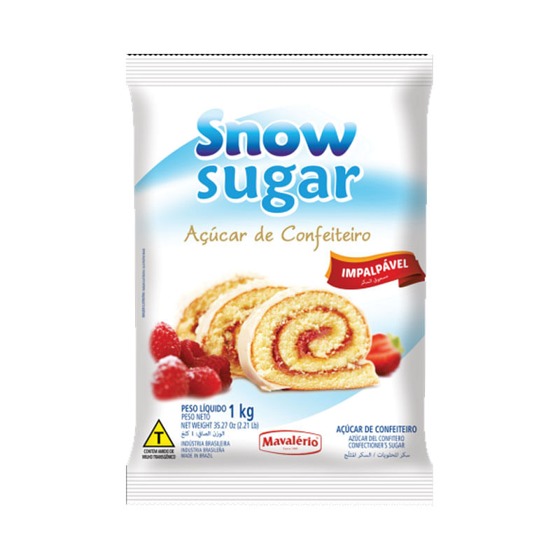 Açúcar  Snow Sugar 1kg Confeiteiro Mavalério