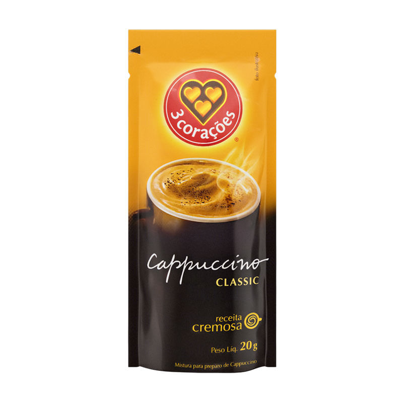 Cappuccino Três Corações Classic 20g Sachê 