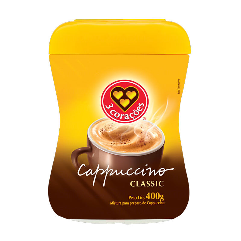 Cappuccino Três Corações Classic 400g Pote 