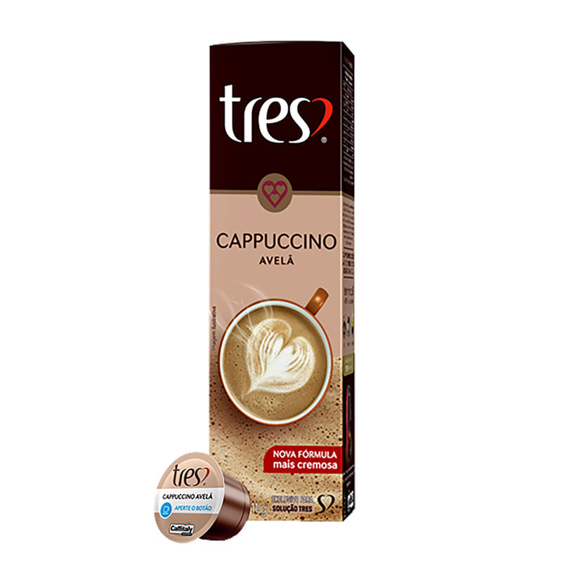Capsula Cappuccino Três Avelã 10X11g