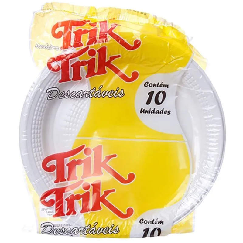 Prato Biodegradável Trik Trik 15cm Branco
