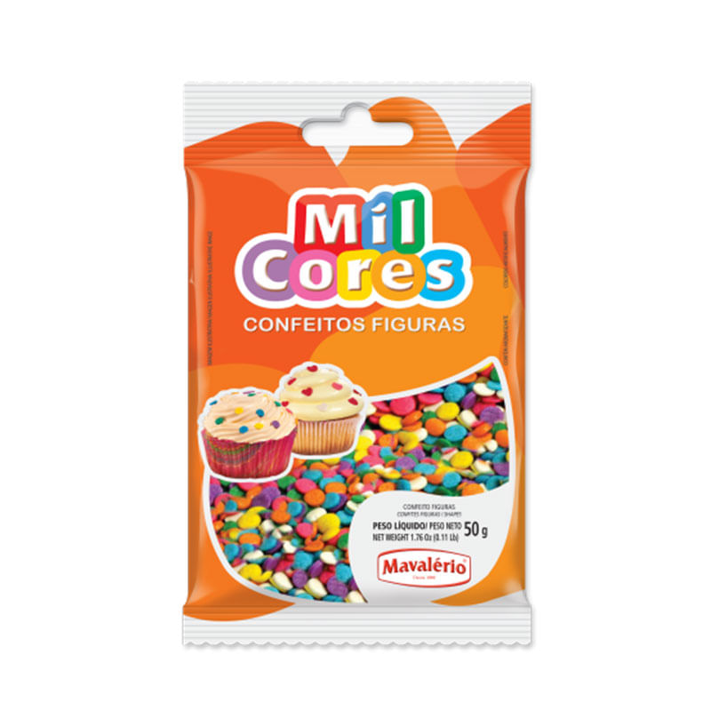Confeito Figura Confete Mil Cores 50g