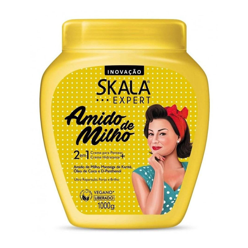 Creme para Tratamento Amido Milho 2em1 Skala 1kg 