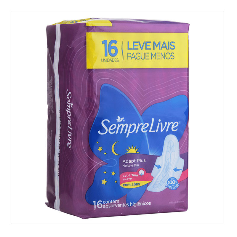 Absorvente Sempre Livre com Abas 16un Suave Noturno