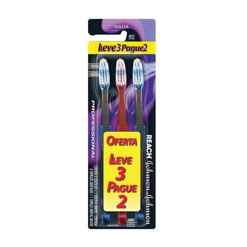 Kit de Escova Johnson & Johnson Reach Professional Leve 3 pague 2