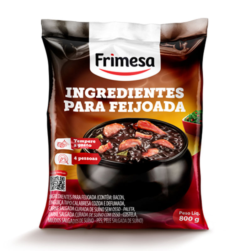 Ingredientes para Feijoada Frimesa 800g