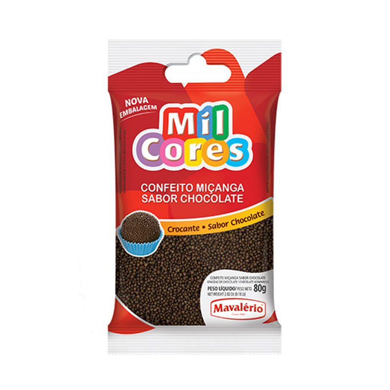 Confeito Miçanga Mil Cores 80g Chocolate