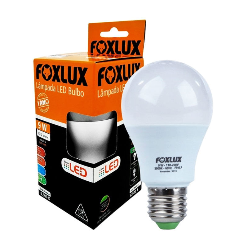 Lâmpada Led Bulbo FoxLux A60 9W 6500K Bivolt