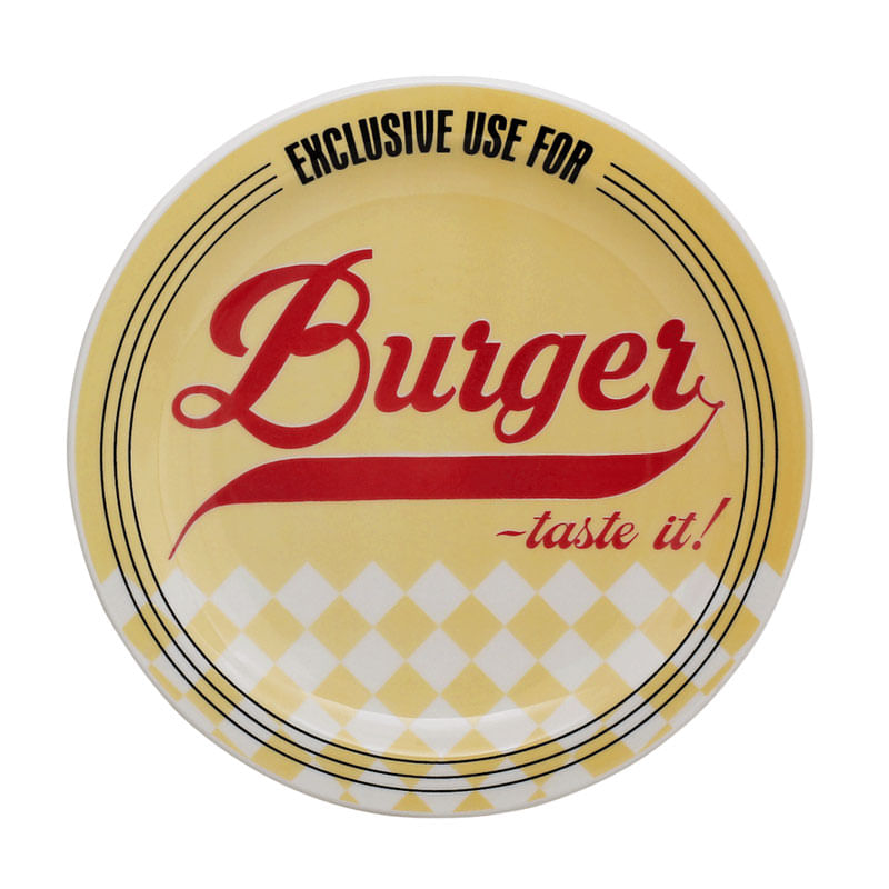 Prato Oxford Burguer 26cm Amarelo