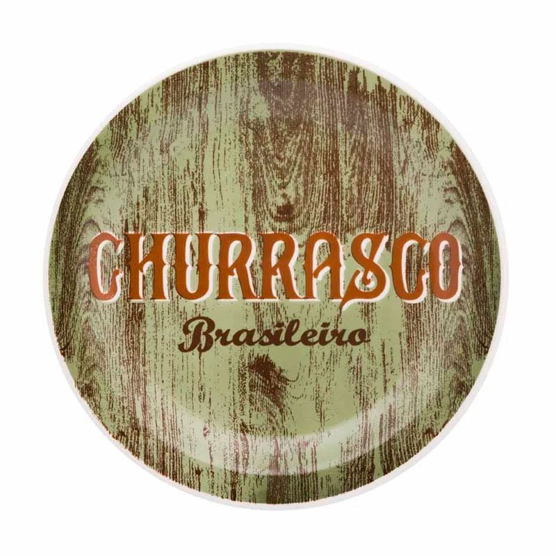 Prato Oxford Churrasco Brasileiro 26cm Verde