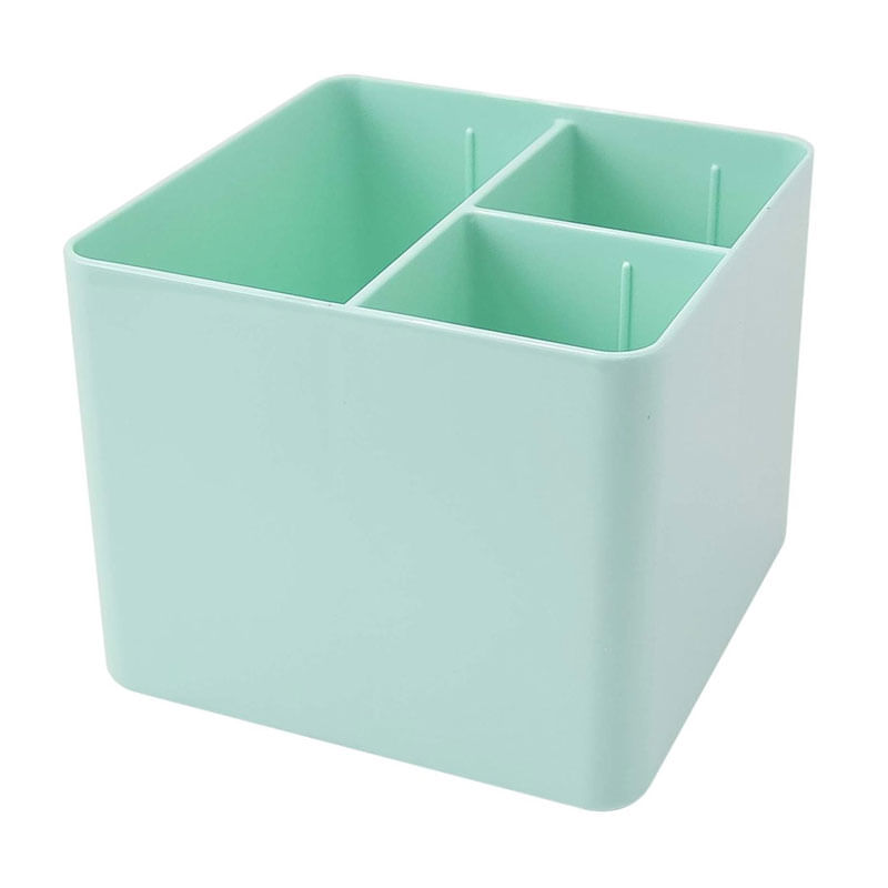 Porta Objetos Verde Pastel com 3 Divisões Dello