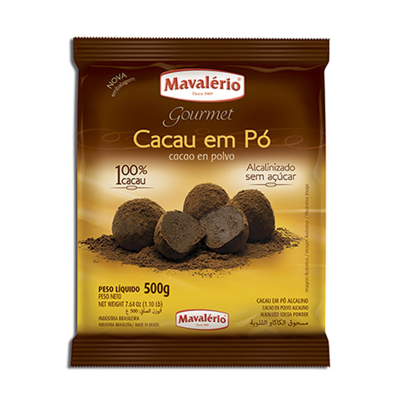 Cacau em Pó Alcalino Mavaléiro 500g