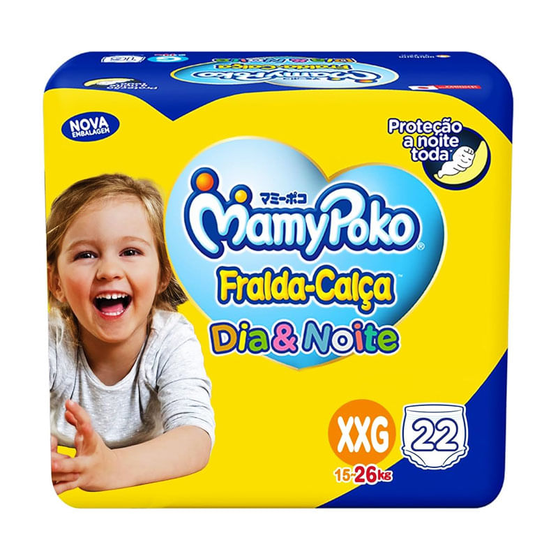 Fralda Mamypoko Calça Dia&Noite Jumbo XXG 22un
