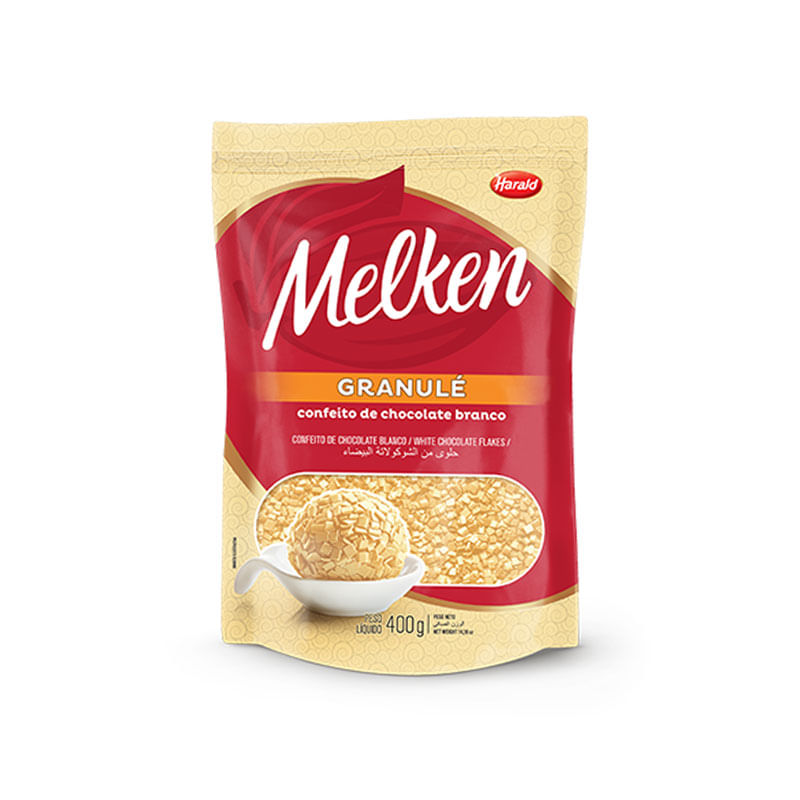 Cobertura Melken Granulé Harald Chocolate Branco 400g 