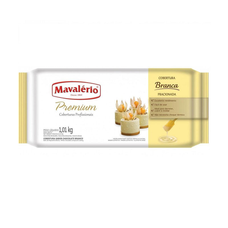 Cobertura Premium Mavaléiro Chocolate Branco 1,01kg
