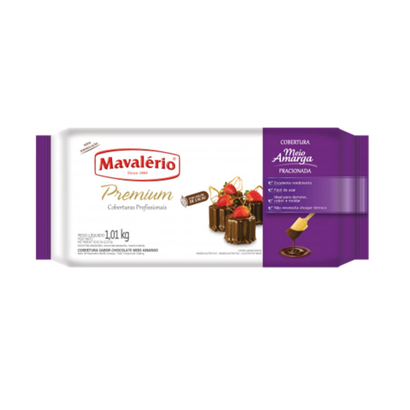 Cobertura Premium Mavaléiro Meio Amargo 1,01kg