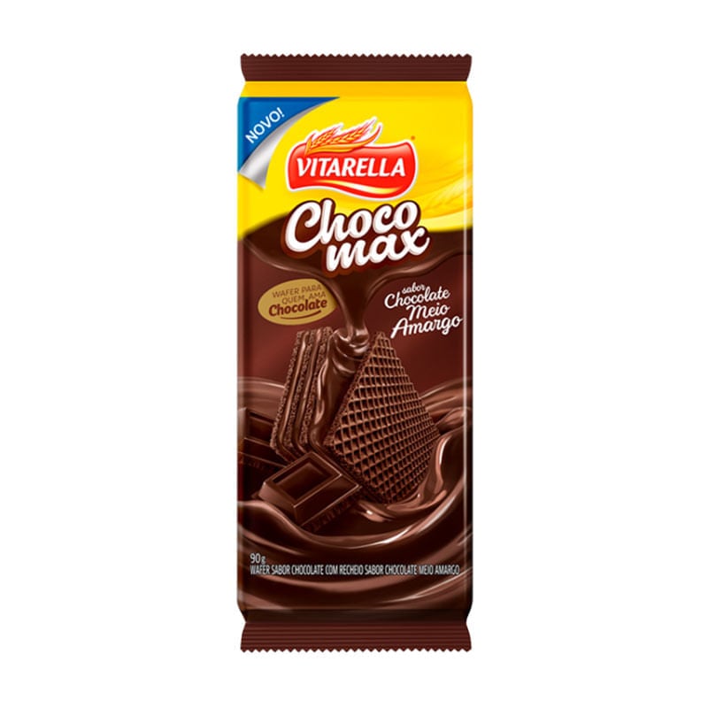 Biscoito Wafer Chocomax Chocolate Meio Amargo 90g